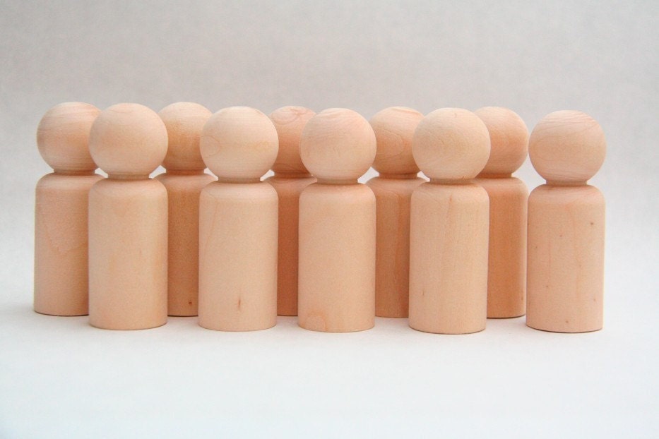 Wooden Peg Dolls - 20 Big Kids - size 2.5" - Wooden Dolls wooden toys supplies doll parts