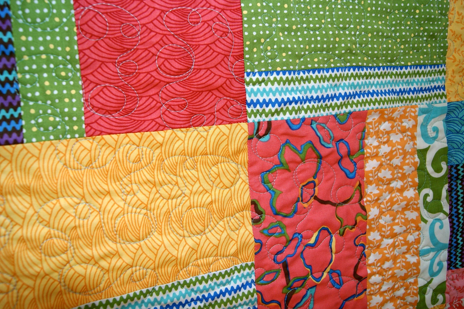 Playful Fingerpaints HANDMADE Baby Toddler Quilt