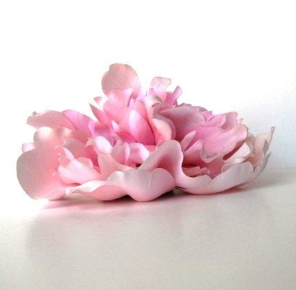 Soft Pink Peony Hair Clip