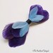 Purple and Light Blue Peacock Feather Bow with Brooch Pin, hairclip, fascinator or headband