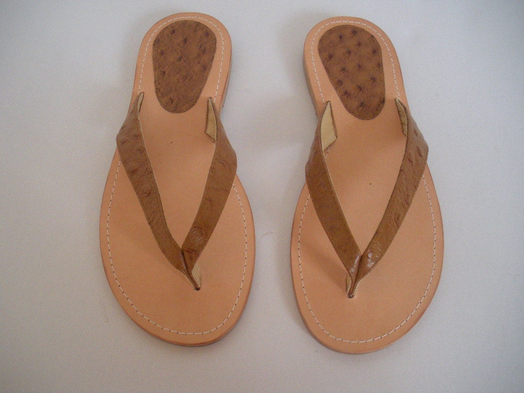 HANDMADE OSTRICH THONGS