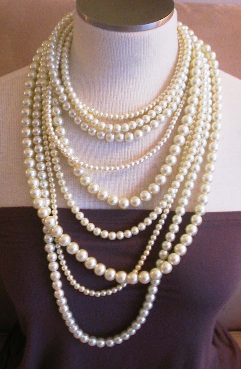 Coco Sophia -- Ivory Swarovski Pearl multi-strand necklace -- Customizable