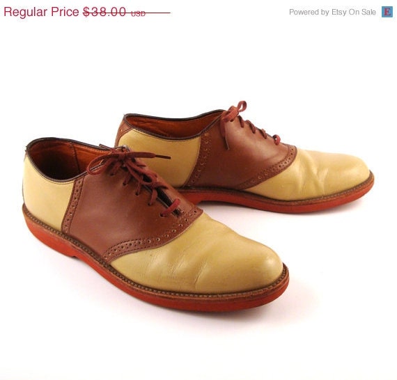 On SALE Saddle Oxford Shoes Leather Vintage 1980s Men's Cole Haan size 9 1/2 B