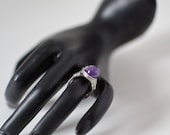 Wire wrapped amethyst stone ring