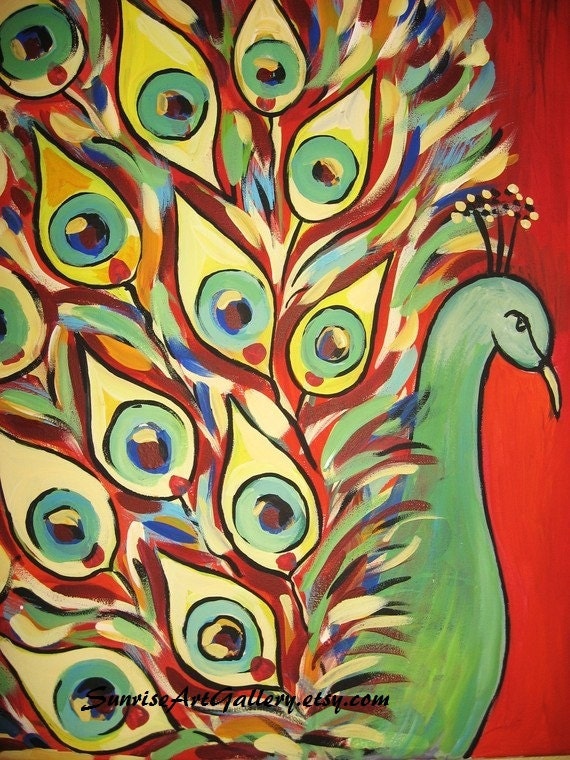 Peacock Art Print 16x20