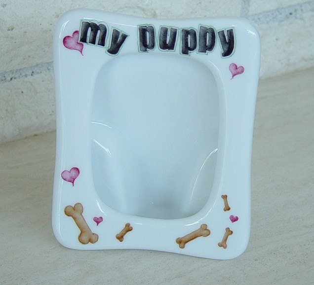 Hand painted porcelain personalized frame for your pet