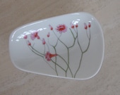 Hand painted porcelain floral soap dish