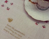 tea leaves heirloom haiku handkerchief