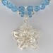 Handmade Sapphire Necklace with Silver Flower and Bracelet
