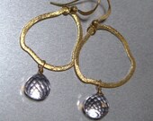 Amethyst with organic shape 18K vermeil ring earrings