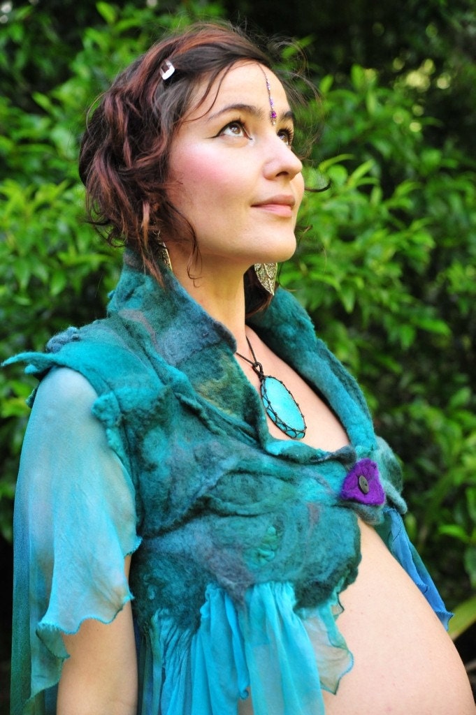 RESERVED for Yvette - Felt Fairy Melted Tulip Mermaid Gown OOAk