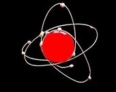 Atomic Red Fused Glass Brooch Cosmic