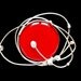 Atomic Red Fused Glass Brooch Cosmic