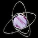 Atomic Dichroic Pink White Green Fused Glass Brooch Cosmic