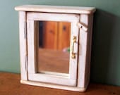 Miniature Off White Shabby Chic Cabinet (1 inch dollhouse scale)
