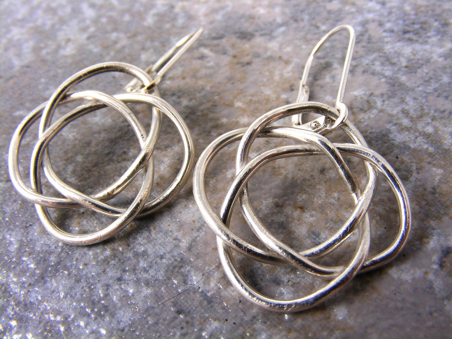 Sterling Silver Celtic Knot Earrings - hand made
