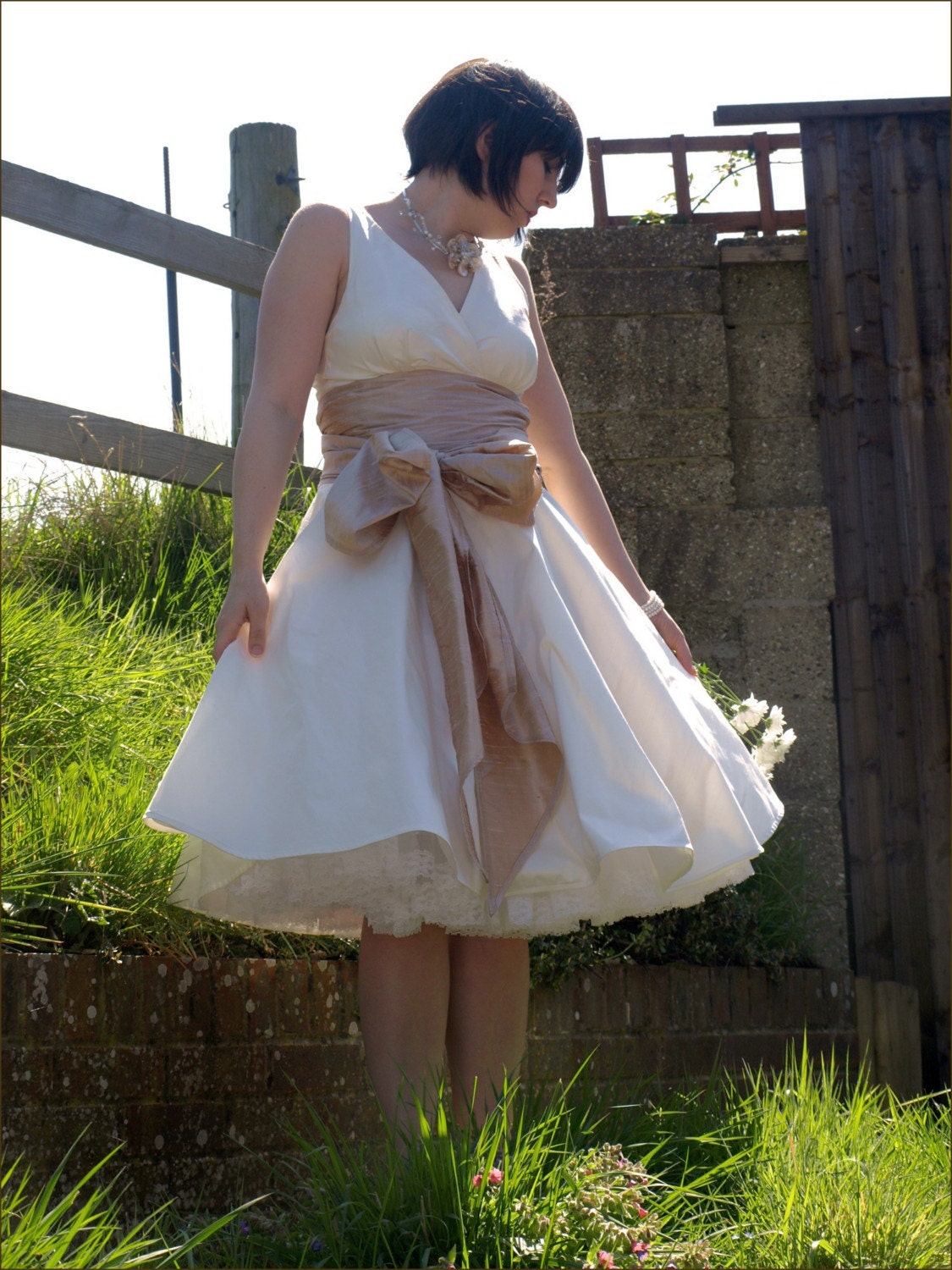 June - 50s Wedding Dress, silk dupion