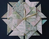 Rome Street Map Origami Clock-Large