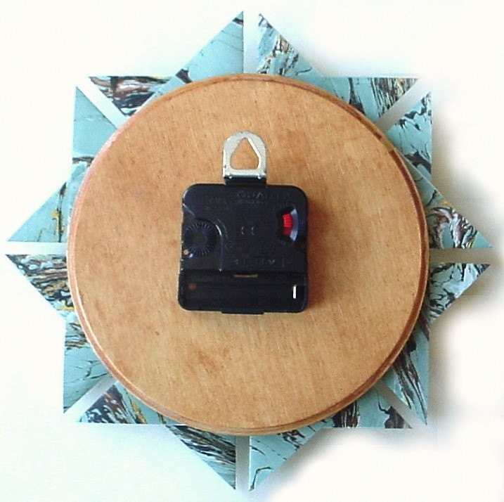 Great Wall Clock - Blue French Marbled Origami-Large-The Perfect Gift
