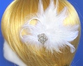 White hair piece bridal hair piece white feather fascinator white weddings feather hair piece bridal accessories bridal fascinators hair