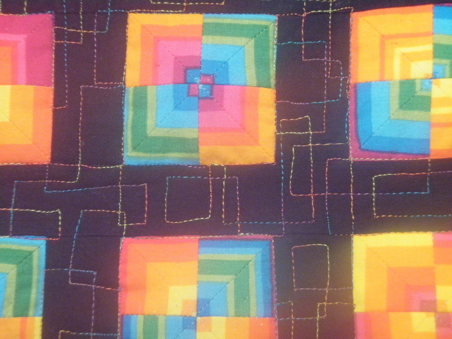 Geometric Quilted Pillow Cover/Sham - Stripes Squared