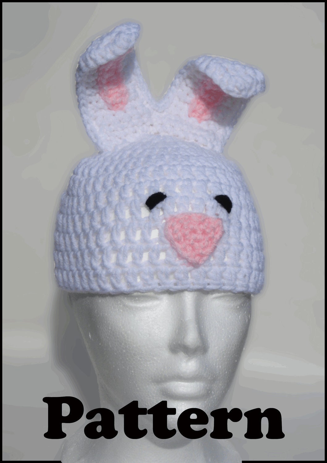 Crochet Pattern for Resale - Bunny Rabbit Hat