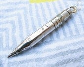Solid Sterling Silver Pencil Necklace