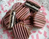 Chocolate Brown and Pink Chocolate Covered Oreos Cookies Baby Shower Party Favors Wedding Favors It's a Girl