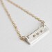 Chocolate Diamond 3 Stone Bar Necklace in Sterling Silver and Gold - modern mixed metals