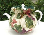 Tea Cozy for 6-8 Cup Teapot FRUIT of the VINE Reversible, Insulated Tea Pot Tea Cozy Cosy Also Available in 1-2 Cup and 2-4 Cup Sizes