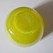 Vintage Yellow, Teal Swedish Art Glass Bowl, Vase, Bertil Vallien