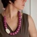 Necklace Fuchsia palm leaves beads - statement necklace - blush - dusty rose - flamingo pink