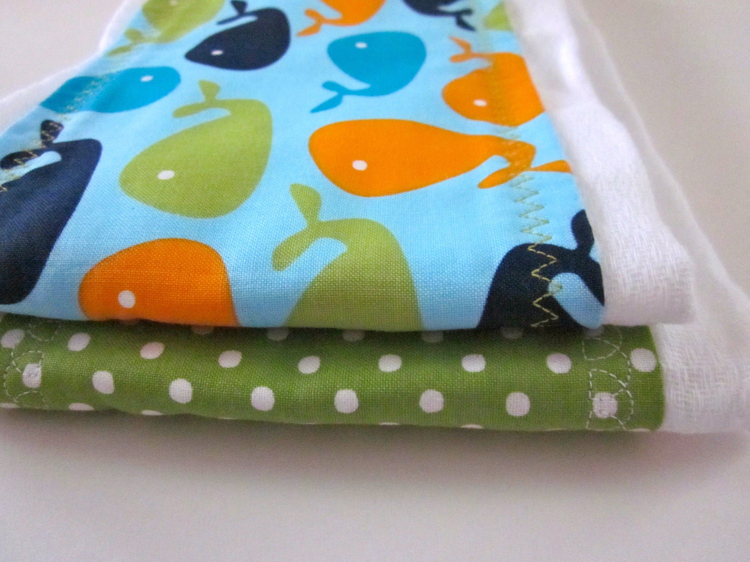 Whales Boy Burp Cloth Set