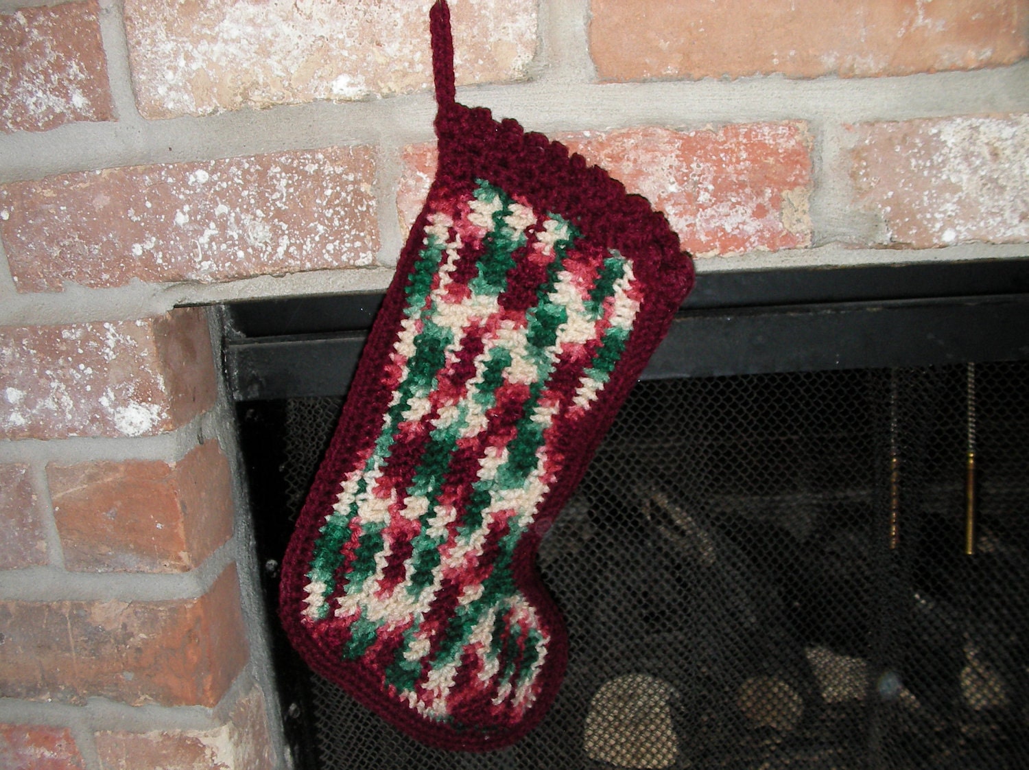 Holly and Ivy Crochet Christmas Stocking