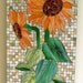 Orange Sunflower Glass Mosaic