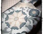 Cotton Printed  Suzanni Style Wristlet with Zipper and Lace