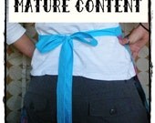 Blue & Pink Orgy Print 1/2 Apron- Mature Content