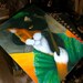 Calico Cat Art, Geisha Cat Wearing Green Japenese Kimono 11x14 Fine Art Print