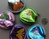 1970s Glitter Glamour Butterfly Zipper Purse for Young Girl PINK