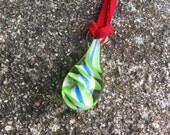 1960-70 Hand-Blown Italian Marble Glass Pendant Design 609