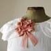 HALF PRICE SALE - WAS 65 DOLLARS - Red Riding Hood bow and blossom brooch, felt and net