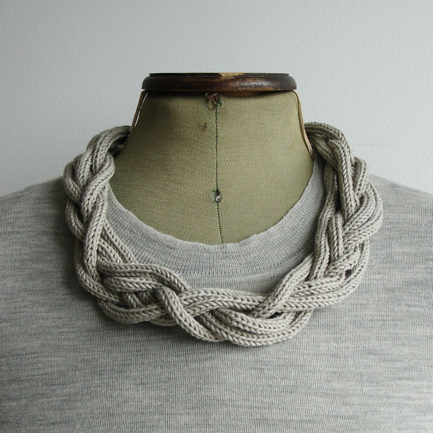 Six Cord Knitted Necklace - Choice of colours