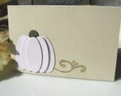 White Pumpkin Wedding Place Cards, Fall Place Cards, Pumpkin Escort Cards