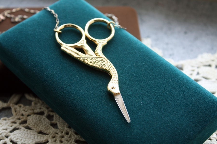 Cutting Crane Scissor Necklace