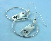 The Lovely Paws earrings, sterling silver, paw prints, for pet lovers