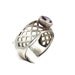 Sterling Silver Amethyst Vintage Ring - Wide Criss Cross Band - Size 7 - InVintageHeaven