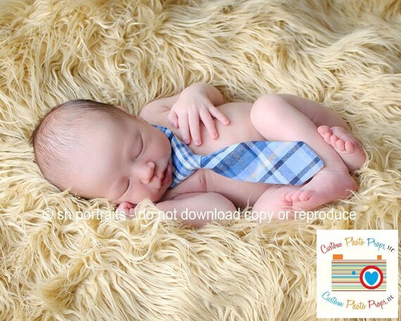 Patrick Newborn Boy Plaid Photo Prop Neck Tie - 0 - 3 Months Tie - Baby Boy Props, Newborn Props, Photography Props, Adjustable Neck Tie