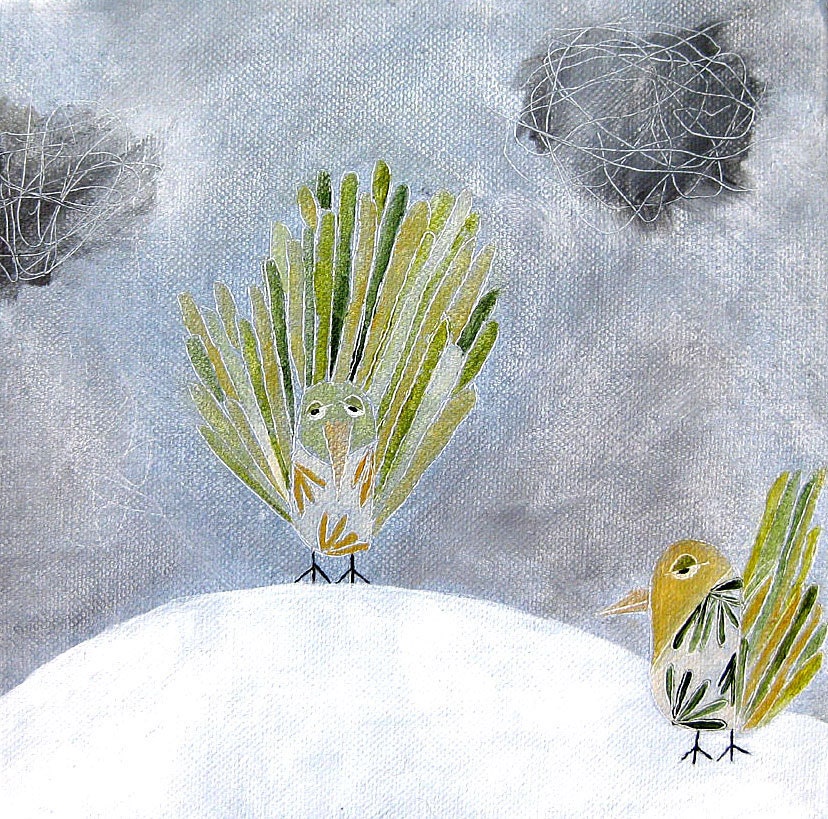 birds of a feather / original painting on canvas