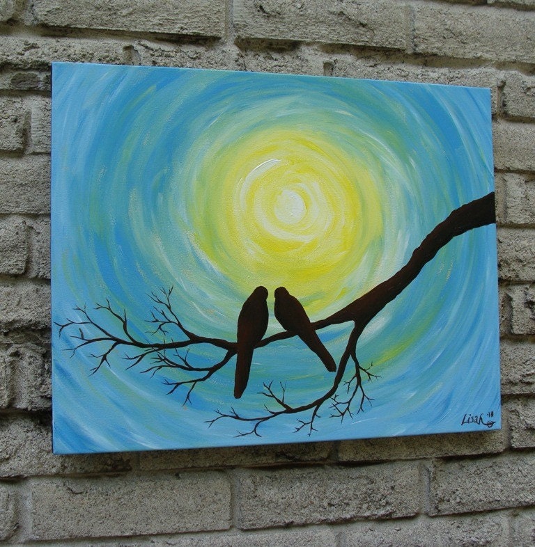 Love Birds in the Sun - Original Acrylic Painting
