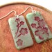 Jade earrings Asian style burgundy floral, handmade jade jewelry by theshagbag on Etsy